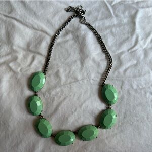 JCrew Statement Necklace | Green & Silver